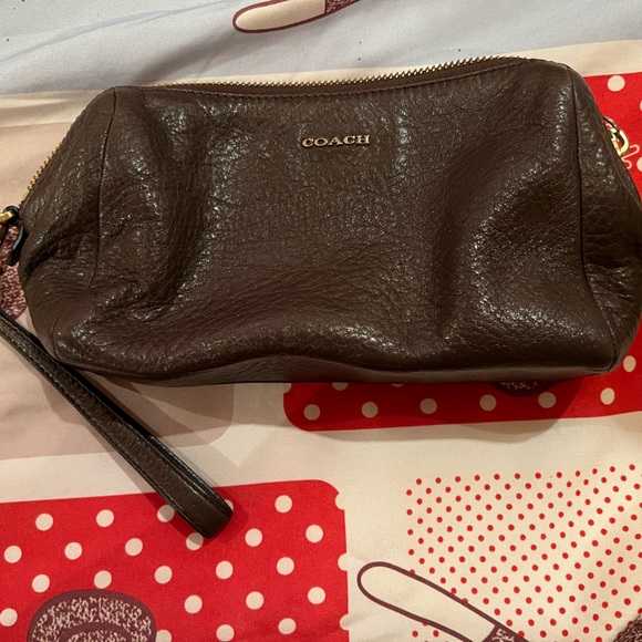 Leather coach wristlet - Picture 1 of 7